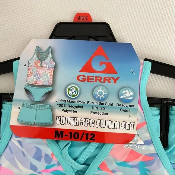 Gerry 3-Piece Tankini & Shorts Swimsuit Set Size M (10/12) UPF Protection - Picture 2 of 10